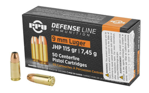 Ammunition Prvi Partizan Handgun Defense 9mm PPU 9MM JHP 115GR 50/1000 • Model: Handgun Defense